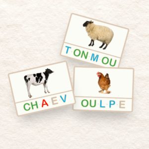Les cartes de lecture désordonnée thème : La ferme